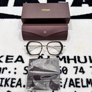 Matsuda M3074 Rectangular Oversize Eyeglasses Taupe / Antique Gold Colorway
